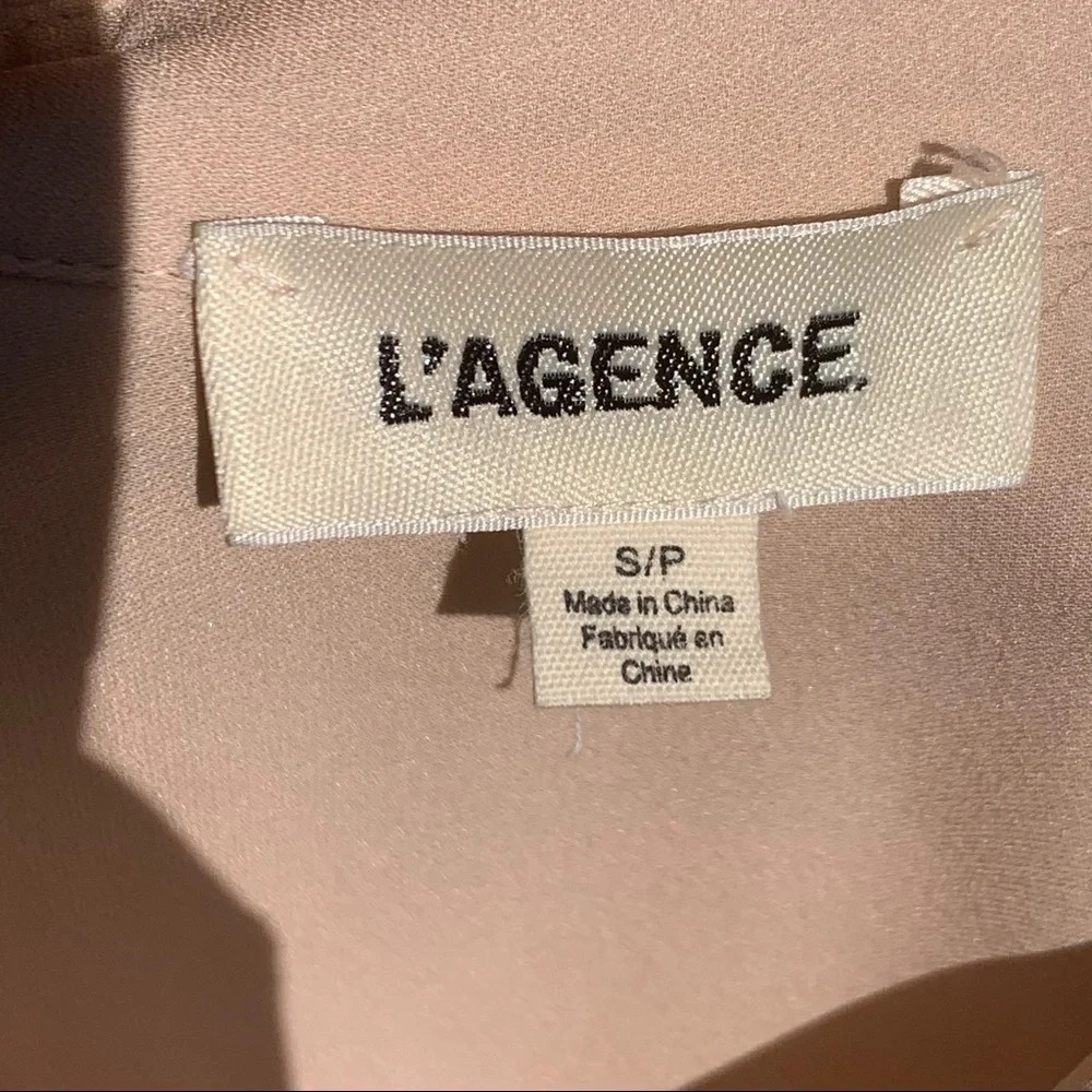 L’AGENCE Silk Button Down Blouse Drawstring Ruching  Size Small - Picture 7 of 9